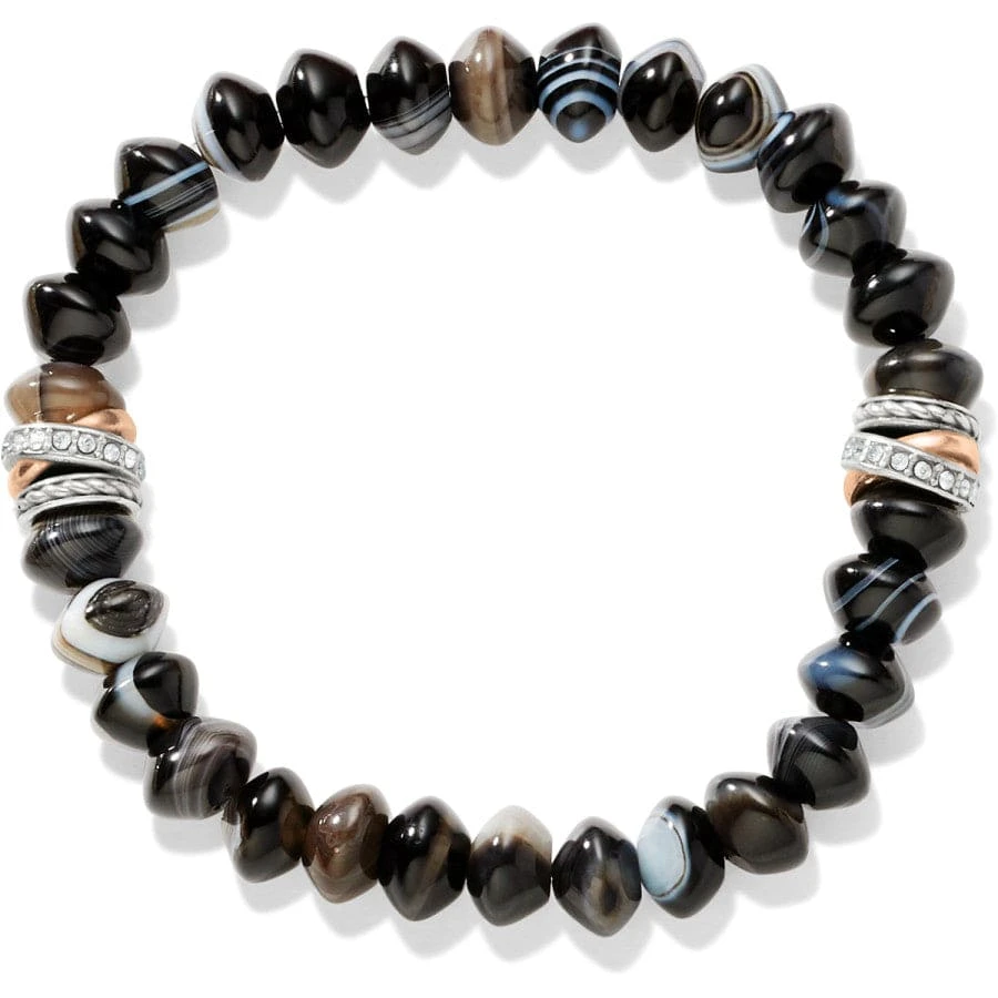 Neptune's Rings Banded Agate Stretch Bracelet
